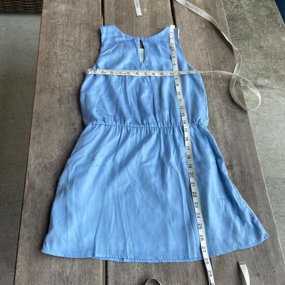 Laundry Girls Dress Size 10 Blue Short Sleeveless Studs Pockets Elastic Waist - Picture 5 of 5